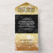 エレガントな50周年 ゴールデンウェディングアニバーサリー オールインワン招待状 (内側)