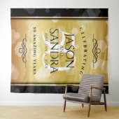 エレガントな50周年 ゴールデンウェディングアニバーサリー タペストリー (インサイチュ(横))