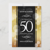 エレガントな50周年 ゴールデンウェディングアニバーサリー 招待状 (正面)