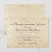 エレガントな50周年 シルバーの結婚記念日 招待状 (正面/裏面)