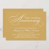 エレガントな50周年 | 結婚記念日招待状 招待状 (正面/裏面)