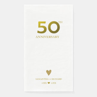 エレガントな50回目の結婚記念日の金色ハート