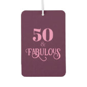 エレガントな50歳とファビュラスなバーガンディの誕生日 カーエアーフレッシュナー (正面)