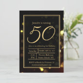 エレガントな50歳とファビュラスな誕生日パーティーの招待状 招待状 (スタンド正面)