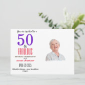 エレガントな50歳の誕生日おめでとう 招待状 (スタンド正面)