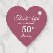 エレガントな50歳の誕生日お礼のローズゴールド フェイバータグ (裏面)