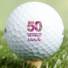 エレガントな50歳の誕生日スポーツギフト - ファビュラス ピンク ゴルフボール