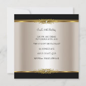 エレガントな50歳の誕生日パーティー クリームゴールドブラック 招待状 (裏面)