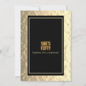 エレガントな50歳 & ファブ ブラックゴールド バースデーパーティー 招待状 (裏面)