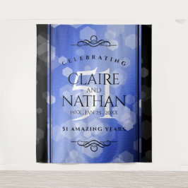 エレガントな51周年サファイア結婚記念日 タペストリー