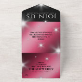 エレガントな52周年 スターリュビー 結婚記念日 オールインワン招待状 (外側)