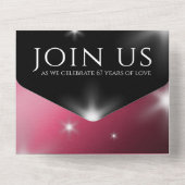 エレガントな52周年 スターリュビー 結婚記念日 オールインワン招待状 (裏面)