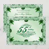 エレガントな55周年結婚記念日の招待状 4.5x6.25インチ 招待状 (正面/裏面)
