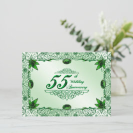 エレガントな55周年結婚記念日の招待状 4.5x6.25インチ 招待状