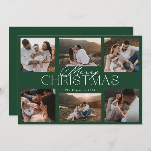 エレガントな6枚の写真のクリスマスカード シーズンカード (正面/裏面)