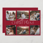 エレガントな6枚の写真のクリスマスカード シーズンカード (正面/裏面)