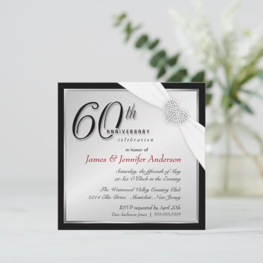 エレガントな60周年パーティー招待状 招待状 (スタンド正面)