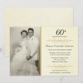 エレガントな60周年結婚記念日パーティーの招待状 招待状 (正面/裏面)