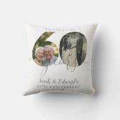 エレガントな60周年結婚記念日2枚の写真 クッション (裏面)