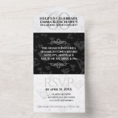 エレガントな60周年 ダイヤモンド 結婚記念日 オールインワン招待状 (内側)