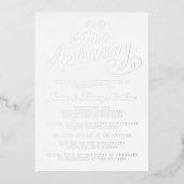 エレガントな60回目ダイヤモンド結婚記念日の本物 箔招待状 (正面)
