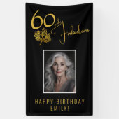 エレガントな60歳とファビュラス ツイグス 60歳の誕生日写真 横断幕 (縦)