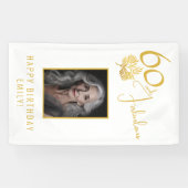 エレガントな60歳とファビュラス ツイグス 60歳の誕生日写真 横断幕 (横)