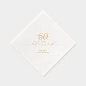 エレガントな60歳の祝福された大人の誕生日パーティー 箔ナプキン (右)