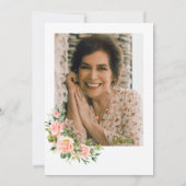 エレガントな60歳の誕生日お祝い水彩グリ 招待状 (裏面)