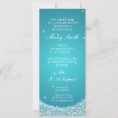 エレガントな60歳の誕生日パーティー スター スパークル ブルー 招待状 (裏面)