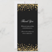 エレガントな60歳の誕生日プログラム ありがとう ゴールド ブラック 招待状 (裏面)
