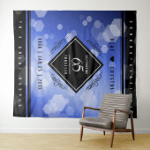 エレガントな65周年ブルーサファイア結婚記念日 タペストリー (インサイチュ(横))
