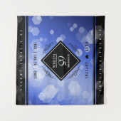 エレガントな65周年ブルーサファイア結婚記念日 タペストリー (正面(横))