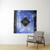 エレガントな65周年ブルーサファイア結婚記念日 タペストリー (インサイチュ(横))