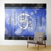 エレガントな65周年ブルーサファイア結婚記念日 タペストリー (インサイチュ(横))