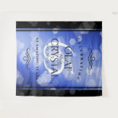 エレガントな65周年ブルーサファイア結婚記念日 タペストリー (正面(横))