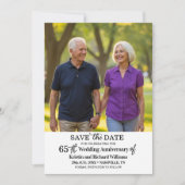 エレガントな65周年結婚記念日の写真 セーブザデート (正面)