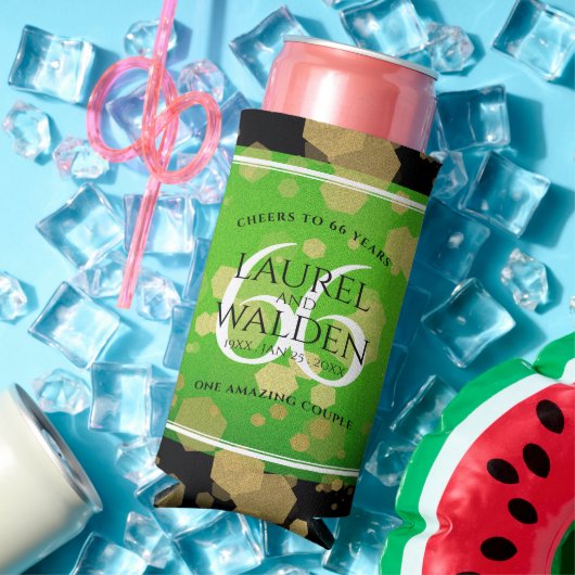 エレガントな66周年チタナイト結婚記念日 スリム缶クーラー (インサイチュ 夏)