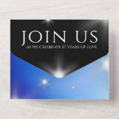 エレガントな67周年サファイア婚 anniversary お祝い オールインワン招待状 (裏面)