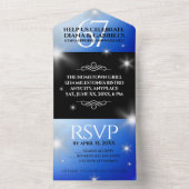 エレガントな67周年サファイア婚 anniversary オールインワン招待状 (内側)