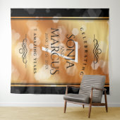 エレガントな7周年銅婚式のお祝い タペストリー (インサイチュ(横))