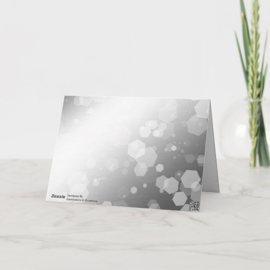 エレガントな70周年プラチナウエディングアニバーサリー サンキューカード (裏面)