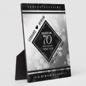 エレガントな70周年プラチナ結婚記念日 フォトプラーク (側面)