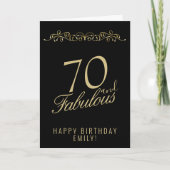 エレガントな70歳とファビュラスな装飾 70歳の誕生日 カード (正面)