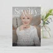 エレガントな70歳の写真 70歳の誕生日パーティー 招待状 (スタンド正面)