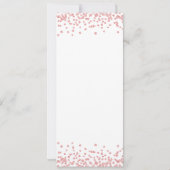 エレガントな70歳の誕生日プログラム ローズゴールドの紙吹雪 招待状 (裏面)