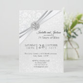 エレガントな75周年ダイヤモンドアニバーサリーデザイン 招待状 (スタンド正面)