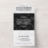 エレガントな75周年ダイヤモンド結婚記念日 オールインワン招待状 (内側)