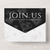 エレガントな75周年ダイヤモンド結婚記念日 オールインワン招待状 (裏面)