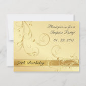 エレガントな76歳の誕生日サプライズパーティー招待状 招待状 (裏面)